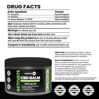 Activate Heating CBD Balm 2000 MG