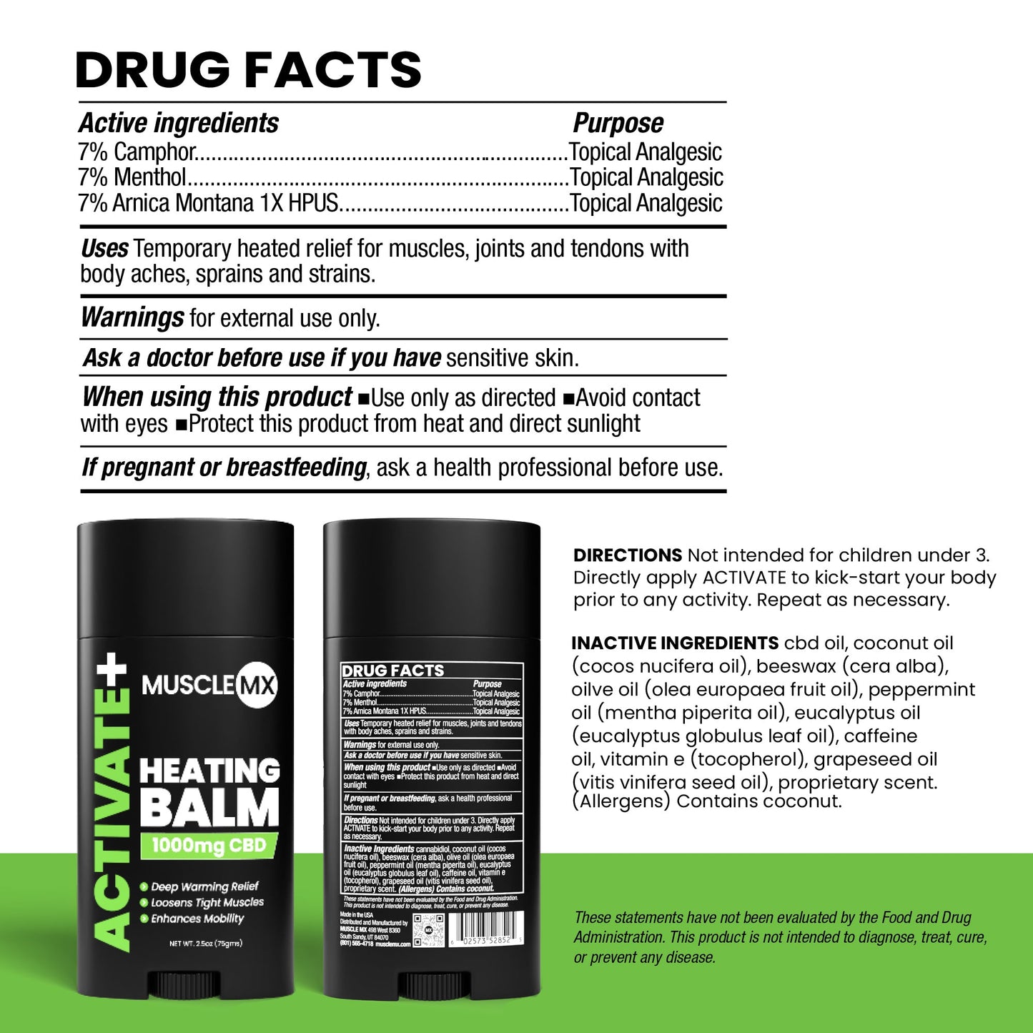 Activate Heating CBD Balm 1000 MG
